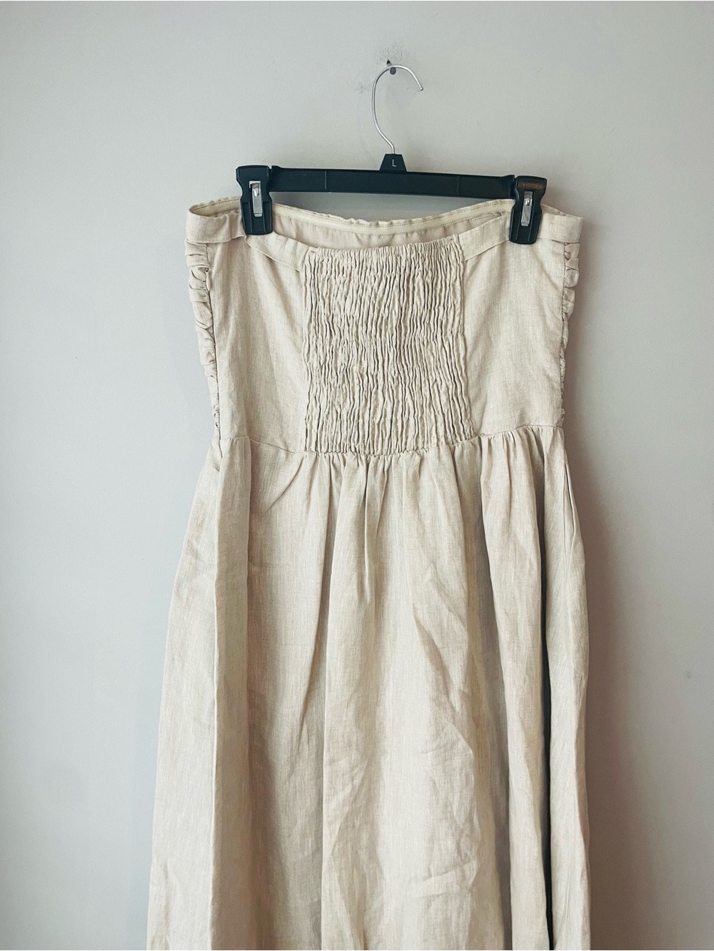 Dissh Strapless Tan Linen Maxi Dress - Picture 6 of 9